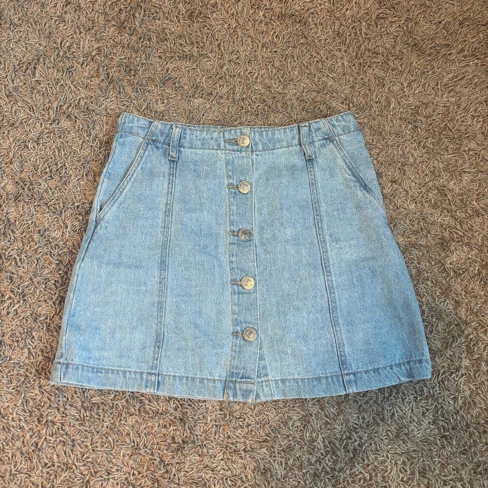 Button-Up Jean Skirt